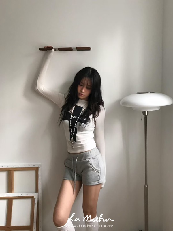 鉚釘棉質短褲
